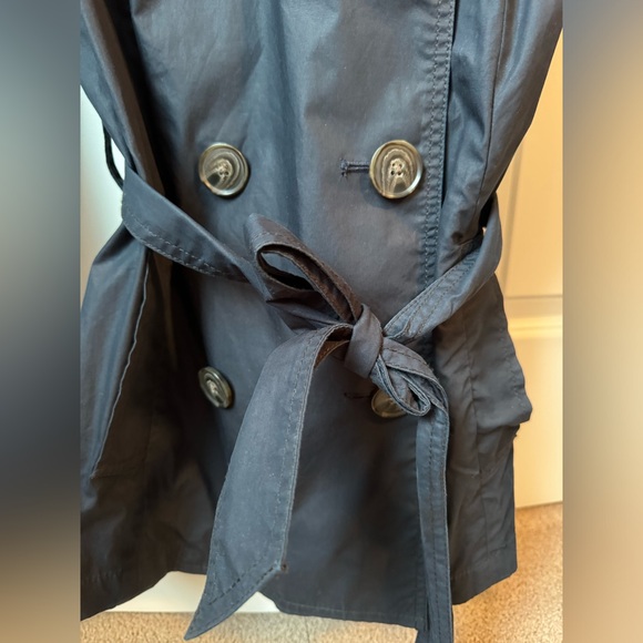 Navy Belted Trench Coat EUC Gap Blue - Picture 7 of 11